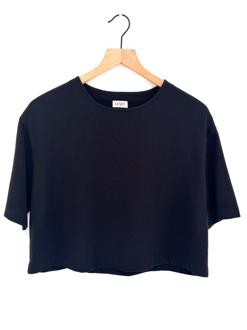 NWOT Leset Crop Boxy Tee (SAMPLE) - Black -Small